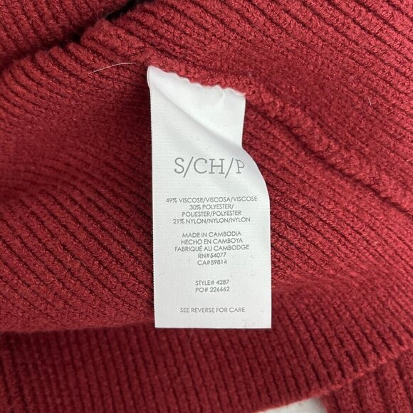 Cabi Pushover Convertible Button Snap Cowlneck Sweater Pullover Red Women Small - Picture 7 of 11